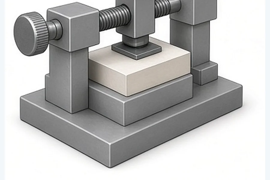 Neutral illustration of a controlled manufacturing fixture interface