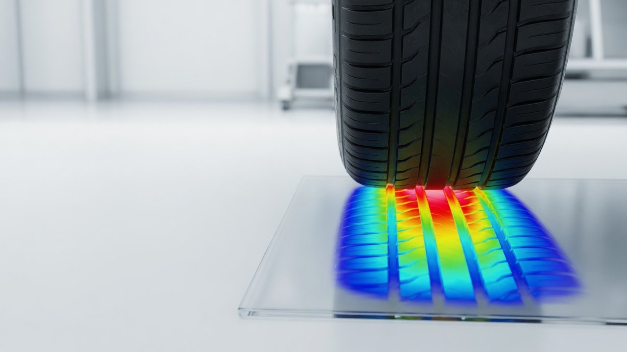 Pressure distribution visualization example for a contact patch